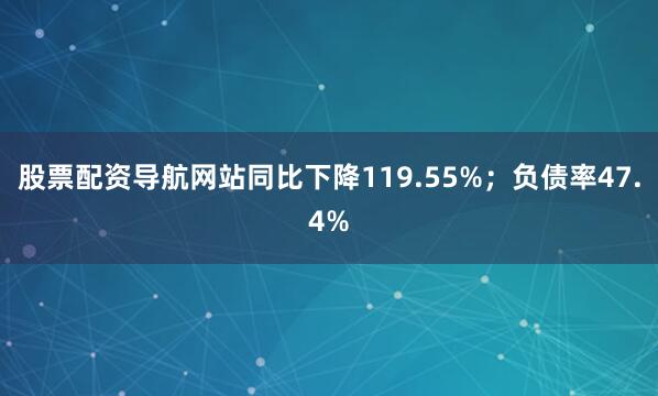 股票配资导航网站同比下降119.55%；负债率47.4%